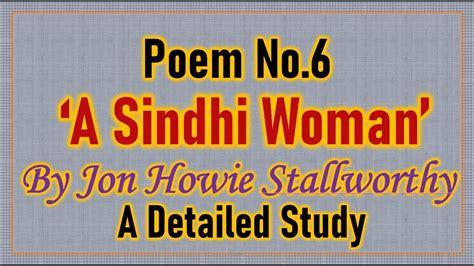 Poem A Sindhi Woman A Detailed Study YouTube