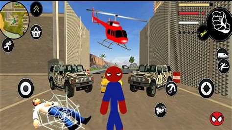 Spider Stickman Rope Hero 2 Gangster City Örümcek Çöp Adam Halat