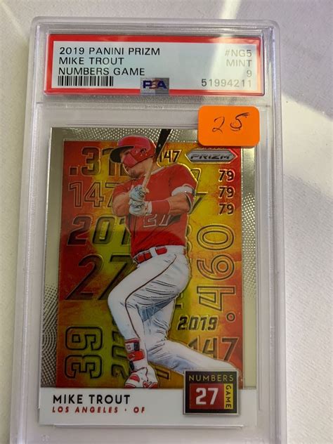 Panini Prizm Mike Trout Numbers Game Psa Ebay