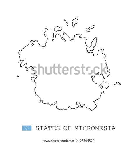 States Micronesia Map Line Linear Thin Stock Vector Royalty Free