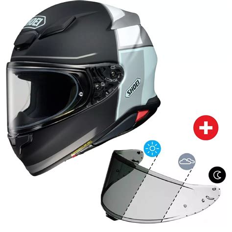 Pack Casque Shoei NXR2 TC 2 Noir Visière photochromatique à 1