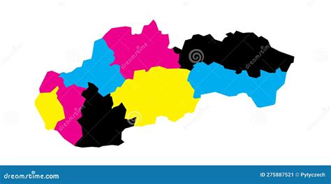 Carte Politique Slovaquie Des Divisions Administratives Illustration De