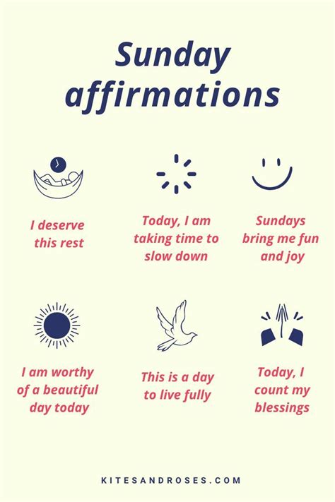 39 Sunday Affirmations For Self Care Motivation Kites And Roses