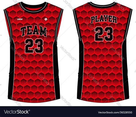 Sleeveless Tank Top Basketball Jersey Vest Design Vector Image