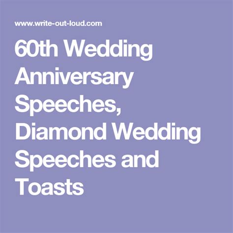 60th Wedding Anniversary Speeches Diamond Wedding Speeches And Toasts