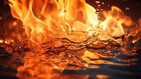 Dynamic Texture Of Water On Fire Flames Engulfing Oil Blaze With A