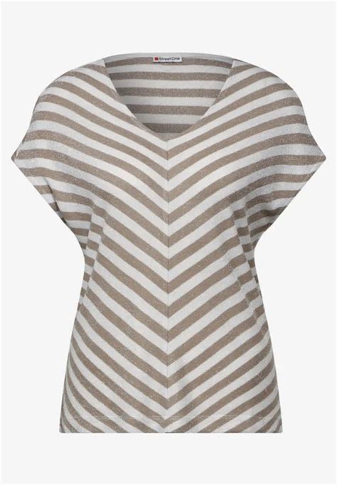 STREET ONE Schimmer Look T Shirt für Damen in Beige STREET ONE