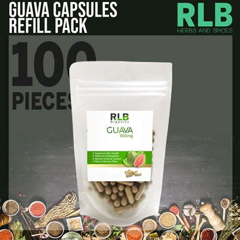 Pure Organic Natural Guava Leaf Capsules Refill Pack 100 60 30