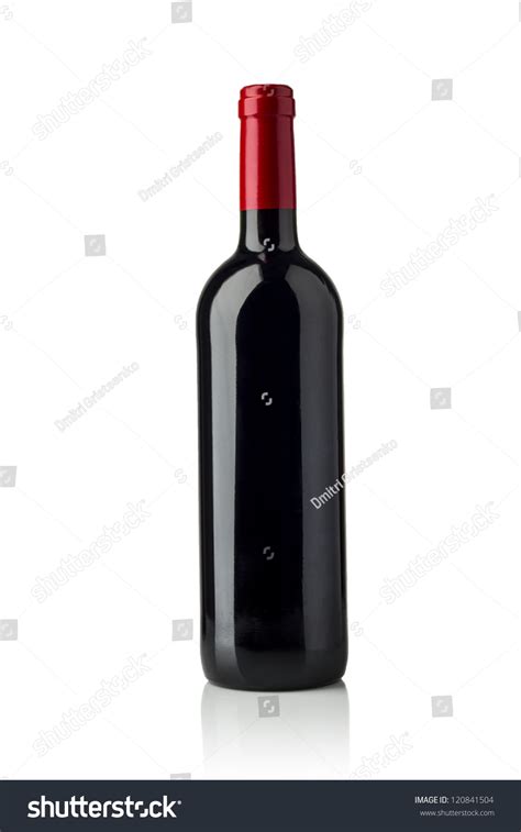 Red Wine And A Bottle Isolated Over White Background Stock Photo