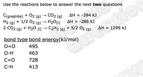 Solved Use The Reactions Below To Answer The Next Two