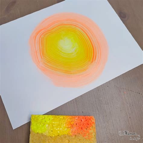 Soleil graphique en peinture à l éponge Activité Maman Sur Le Fil