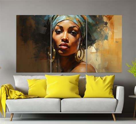 Fashion Canvas Art Beautiful African Woman Canvas Print Ethnic Woman