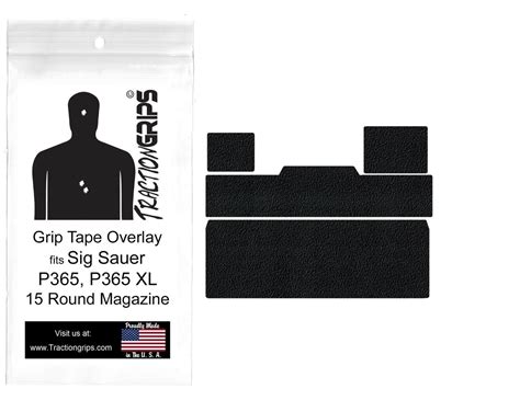 Textured Rubber Grip Tape Overlay For Sig Sauer P365 P365 Xl 9mm X 15 Magazine 3867480908