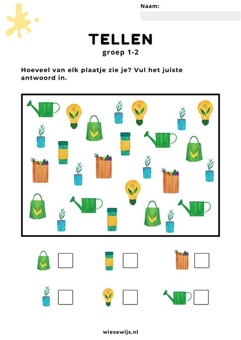 Werkblad Tellen Groep 1 2 I Spy Zoekplaat Thema Duurzaamheid Wiesewijs Artofit