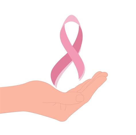 Premium Vector Breast Cancer Awareness Month Poster A Hand Holds A