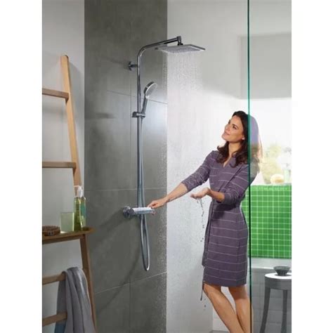 Coloana De Dus Cu Baterie Termostatata Hansgrohe Crometta E