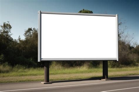 Premium Ai Image Blank White Billboard On The Side Of A Highway Or