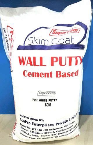 40kg Supercem Skim Coat Fine White Putty At ₹ 600bag Chennai Id