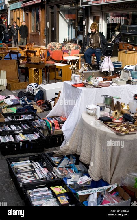 Brick Lane Market London E Bric A Brac Stall Stock Photo Alamy