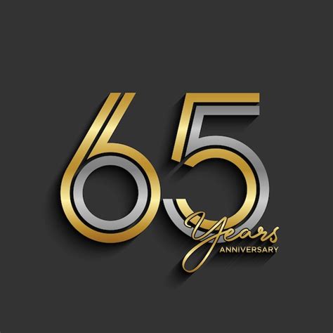 Premium Vector 65th Anniversary Logo Design Double Line Number Concept Design Golden Number