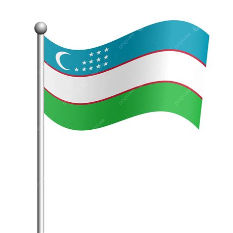 Uzbekistan Wavy Flag Pole Vector Uzbekistan Flag Uzbekistan Flag PNG