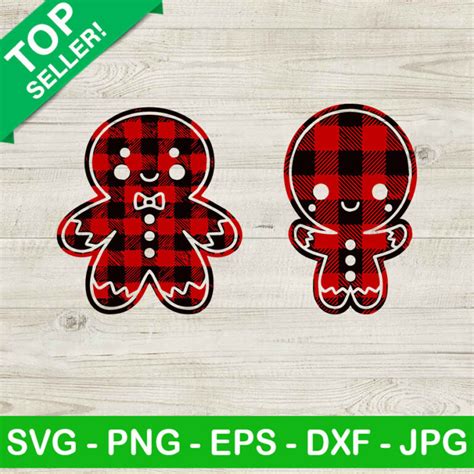 Gingerbread Man Buffalo Plaid SVG Gingerbread Christmas SVG Buffalo