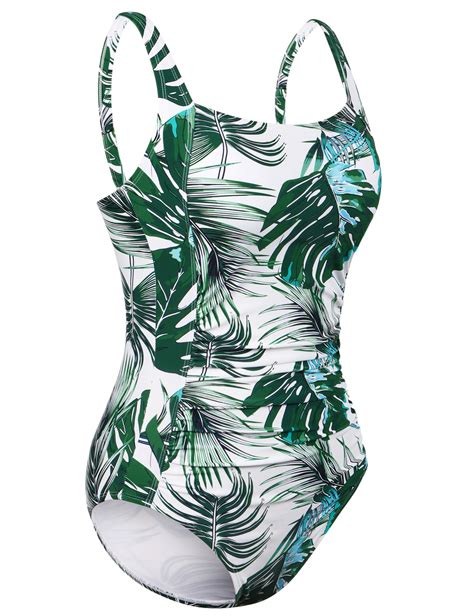 Hilor Womens One Piece Swimsuits Shirred Tank Tummy Control Bathing Suits