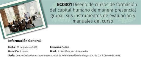 Ec Dise O De Cursos De Formaci N Del Capital Humano De Manera