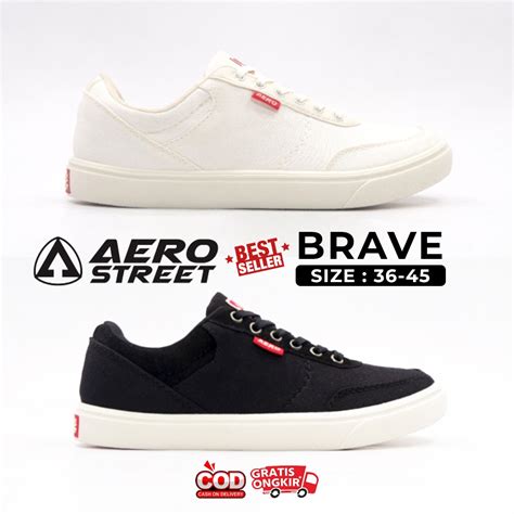 Jual Aerostreet 36 45 Brave Hitam Putih Sepatu Sneakers Casual