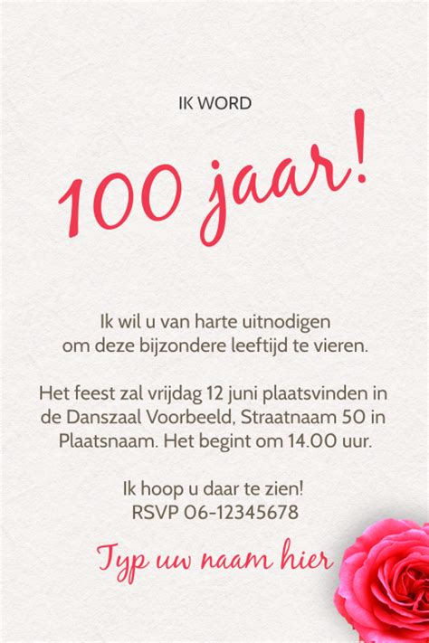 Cheers Verjaardag Uitnodigingen 100 Jaar