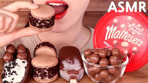 Asmr Chocolateandmaltesers Cake Ice Cream Macaron Eating Sounds Mukbang