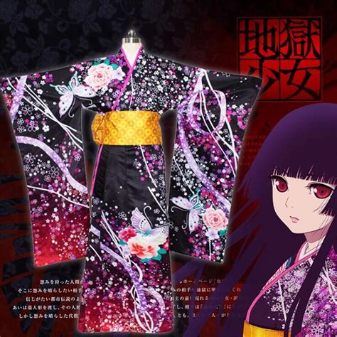 High Quality Hell Girl Enma Ai Japanese Kimono 3d Fine Printing Cosplay Costume Halloween Party