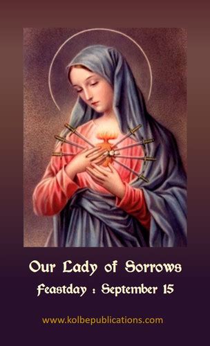 Our Lady Of Sorrows Prayer Card