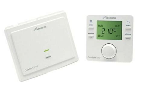 Worcester Greenstar Comfort Ii Programmable Room Thermostat And Rf Receiver White 7733600002