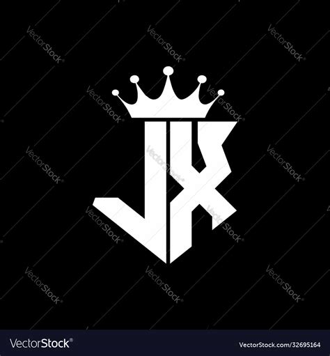 Lx Logo Monogram Shield Shape With Crown Design Vector Image