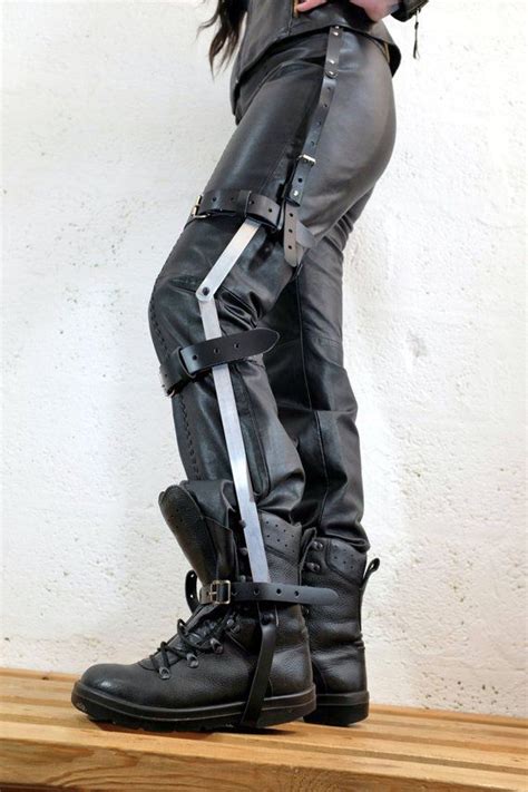 Unisex Leg Brace Made From Aluminium With Real Leather Straps Mad Max