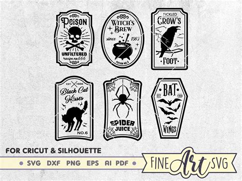 Halloween Potion Labels Svg Bundle Witches Brew Svg Witch Etsy