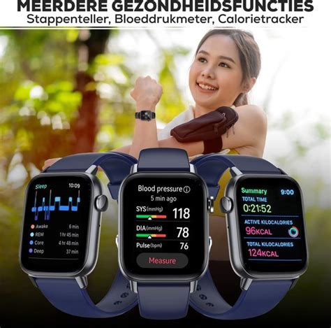 Smartwatch Heren And Dames Stappenteller Thermometer Bloeddrukmeter Sporthorloge Ios