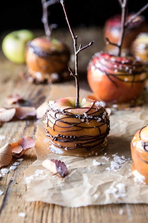 Sweet And Salty Chocolate Drizzled Cider Caramel Apples