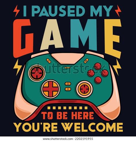 Vector Joysticks Gamepad Illustration Slogan Texts Stock Vector