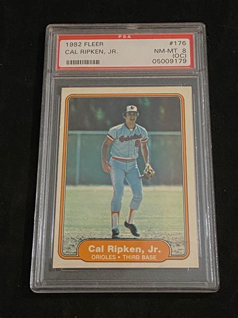 Lot Psa Nm Mt Oc Fleer Cal Ripken Jr Rookie Baseball