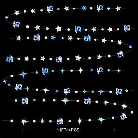 Iridescent Th Birthday Decorations Number Circle Dot Twinkle Star