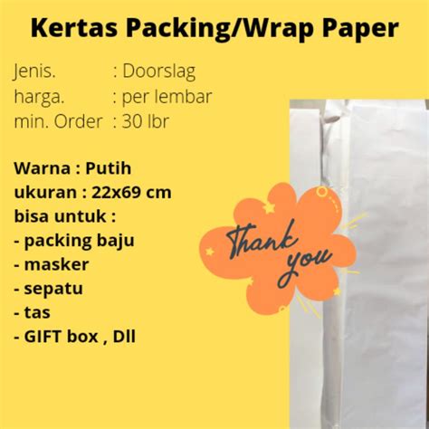 Jual Kertas Packing Kertas Bungkus Souvenir Kertas Bungkus Kekinian