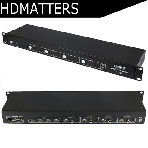 HDMI 2.0 Matrix 4X4 with audio out HDCP 2.2 HDMI matrix 2.0 RS232 control HDMI 4 in 4 out 4kX2k ...