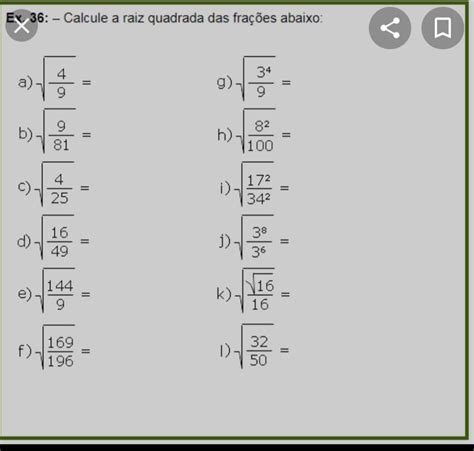 Raiz Quadrada Com Frações - 8