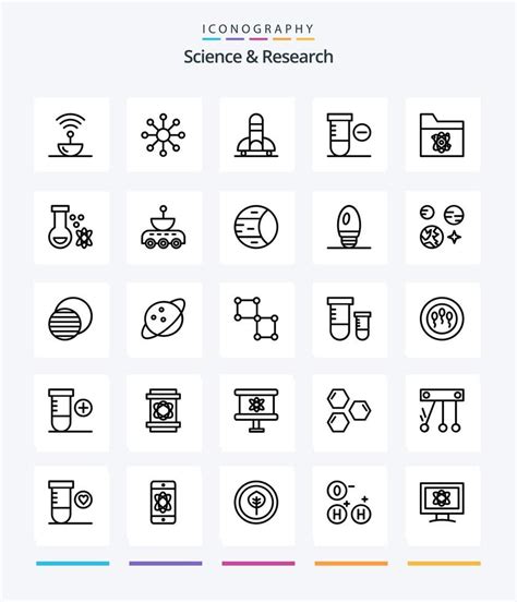 Creative Science 25 OutLine icon pack Such As science. atom. rocket. space. minus 19445128 ...