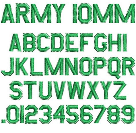 Esa Embroidery Font Army Mm Perfect For Military Designs