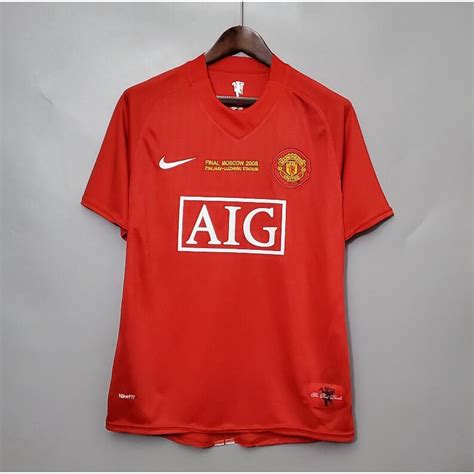 Retro 2007 2008 Manchester United Home Equipe Camisa De Futebol