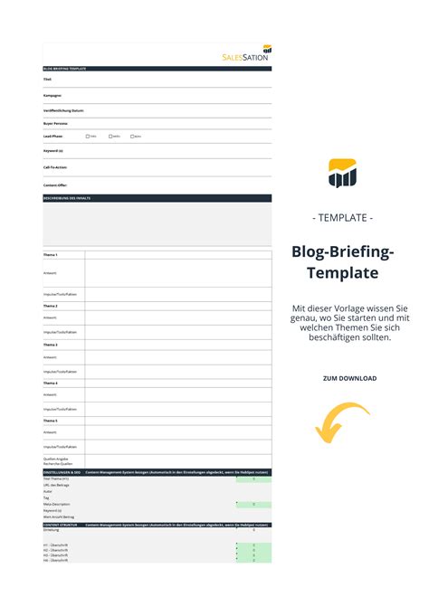 Das praktische Briefing Template für Ihre Blog Struktur | Checkliste