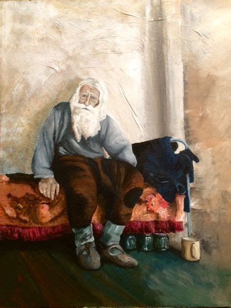 Quzzart An Old Man The Painting Made With Acrylics On A Canvas 40 X